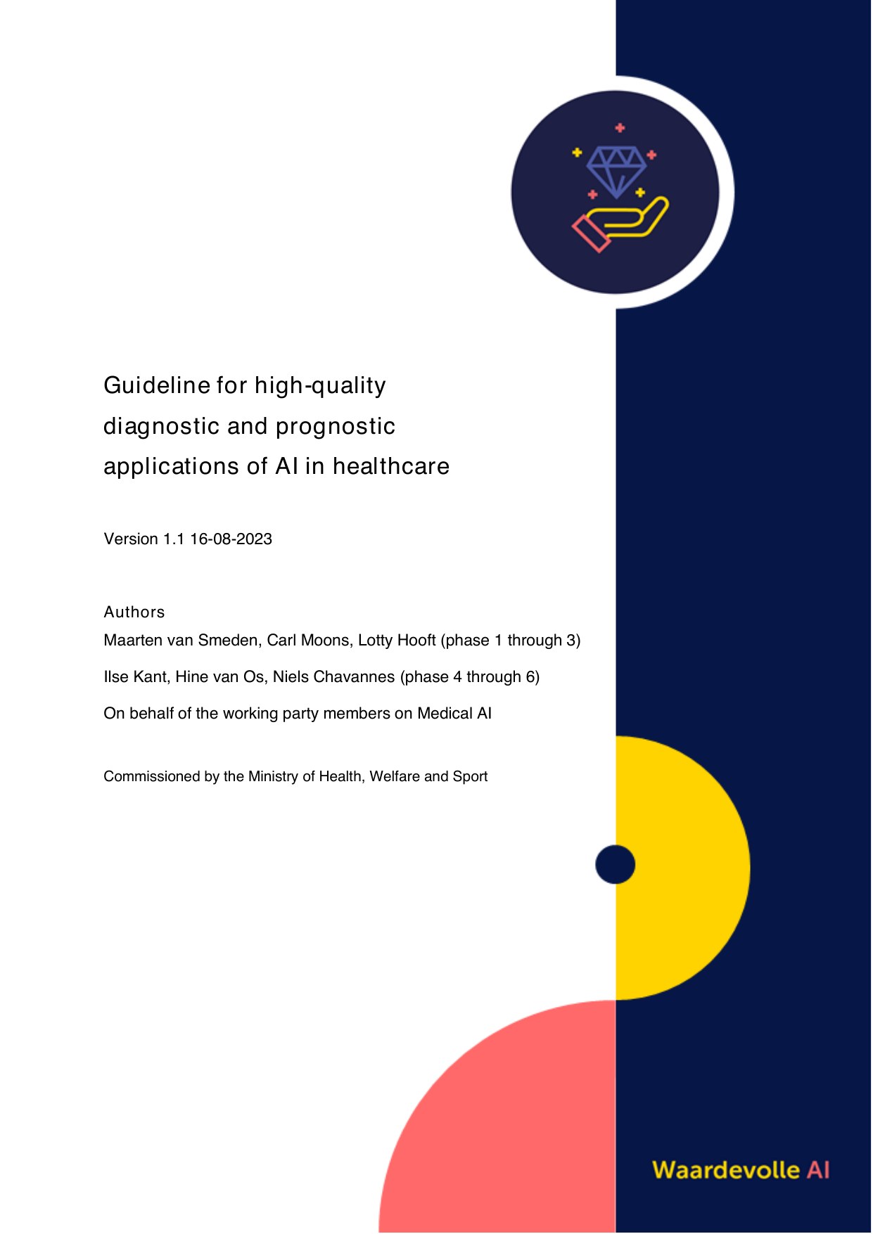 Voorpagina van Guideline for High-Quality AI in Healthcare